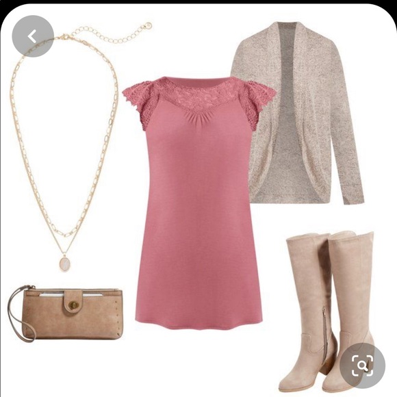 $19 SALE!!! Magenta Crochet Sleeve Shift Dress - Picture 12 of 16